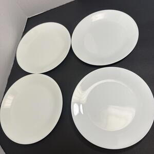 4 Corelle Salad Luncheon Plates 8.5” All White Excellent 1 Marked Vitrelle USA